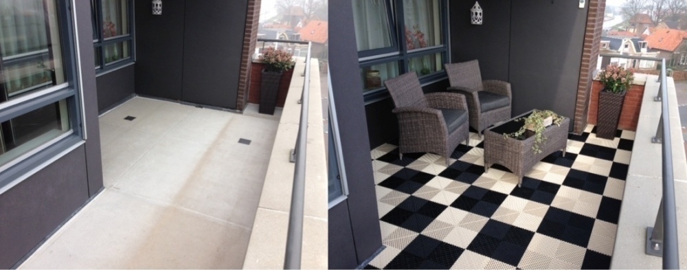 Balkon met kliktegels